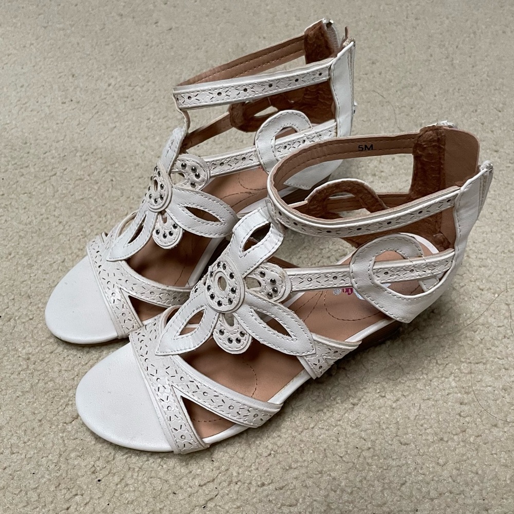 XOXO Soft White Wedge Heels